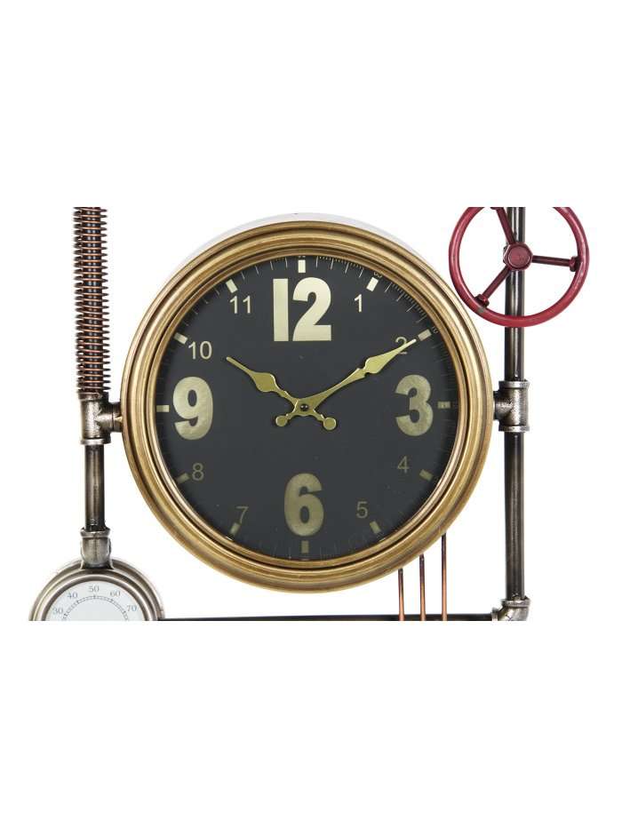 Re-201231-1 Orologio Da Parete In Metallo Stile Industriale Con Manometri