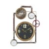 Re-201231_1 Orologio Da Parete In Metallo Stile Industriale Con Manometri