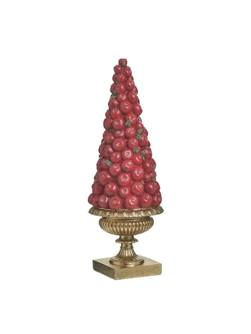 Alberello Decorativo In Resina Rosso-Oro