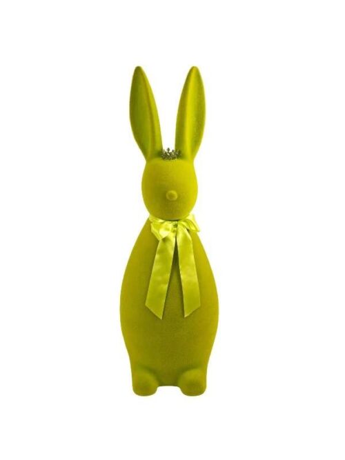 Decorazione Coniglio Gigante in Velluto Verde con Fiocco h 133