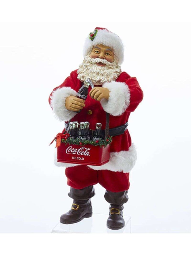 Decorazione Babbo Natale Coca-Cola Stappa Bottiglie 26 Cm