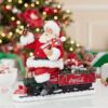 Decorazione Babbo Natale Con Trenino Coca-Cola E Luci Led