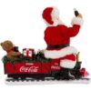 Decorazione Babbo Natale Con Trenino Coca-Cola E Luci Led