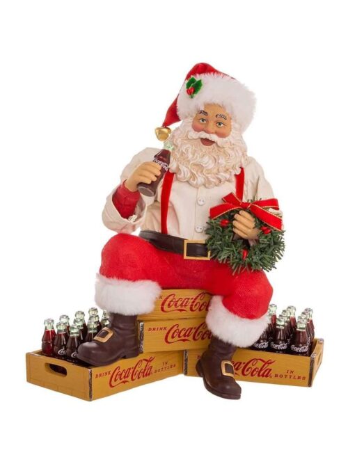 Decorazione Babbo Natale Seduto su Coca-Cola