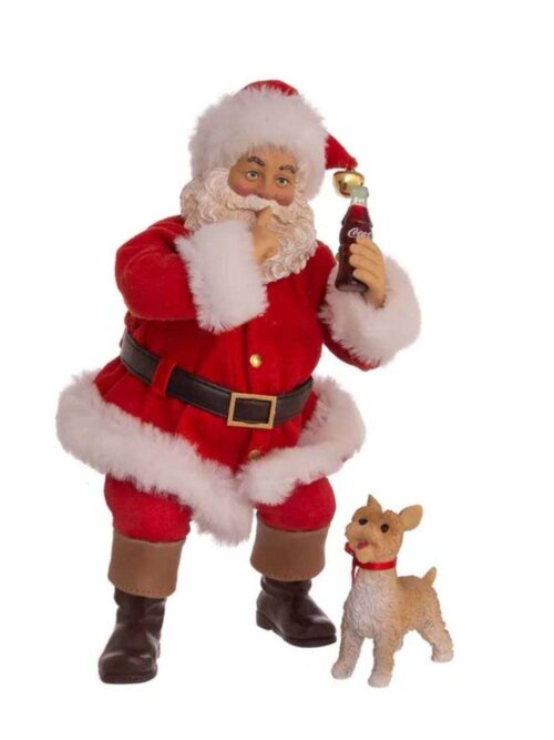 Set di Decorazione Babbo Natale con Coca-Cola e Cagnolino