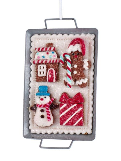 Vassoio con Biscotti Pan di Zenzero Decorazione per Albero di Natale