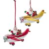 Babbo Natale in Aereo Ornamento Albero di Natale