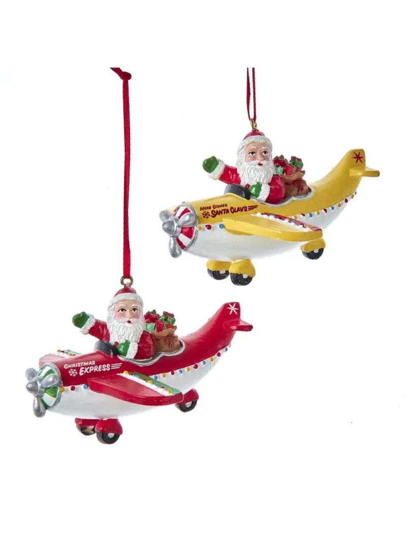 Babbo Natale In Aereo Ornamento Albero Di Natale