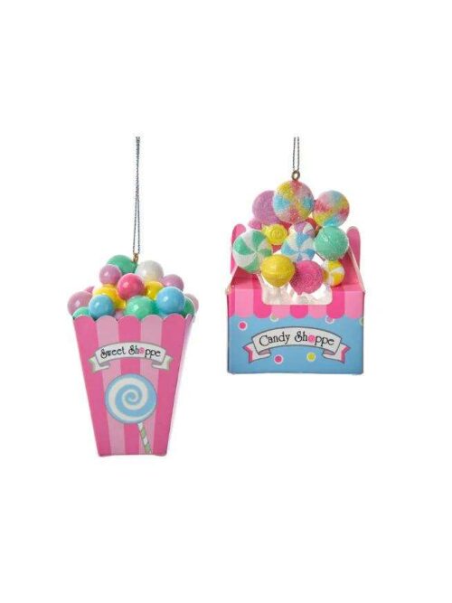 decorazione scatola caramelle Natale, ornamento natalizio cotton candy, addobbo bubble gum, decorazione natalizia colorata, ornamento fantasia albero, decorazione dolce