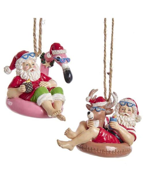 Ornamento Natalizio Babbo Natale in Salvagente