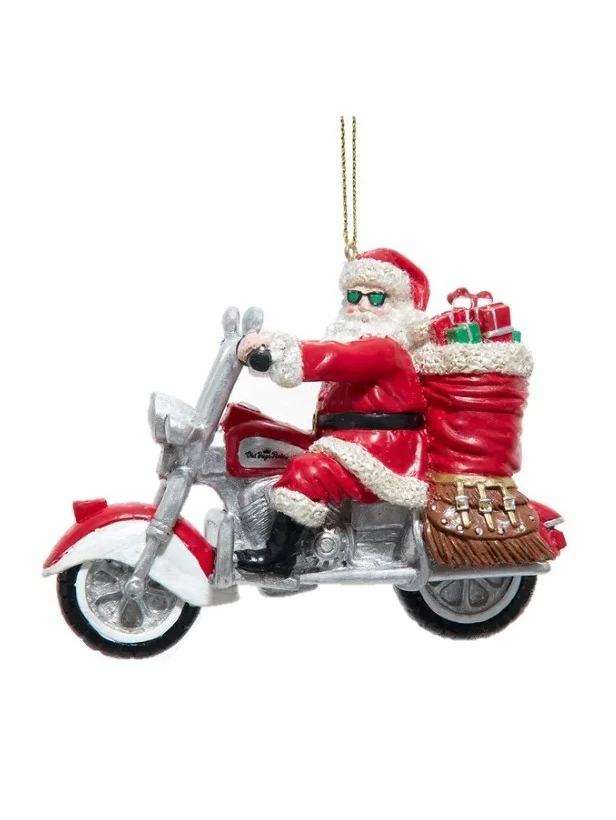 Babbo Natale In Motocicletta Ornamento Natalizio