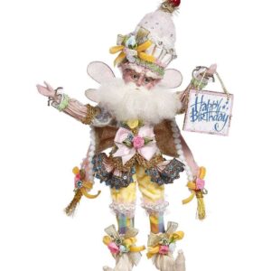 Fata Decorativa Happy Birthday Rosa e Gialla