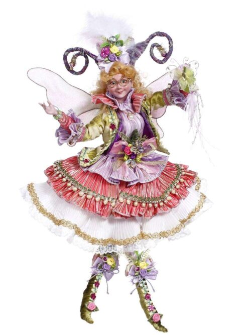 Fata Decorativa BUTTERFLY FAIRY Girl Rosa Viola e Verde
