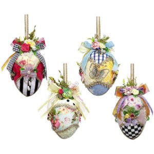 Decorazione Uova di Pasqua Ingioiellate in Tessuto