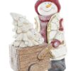 Figura Decorativa Bimbo Con Carretto E Albero
