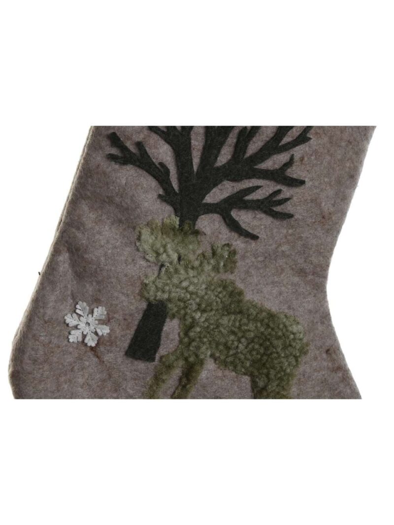 Calza Natalizia In Poliestere Con Decori 55 Cm