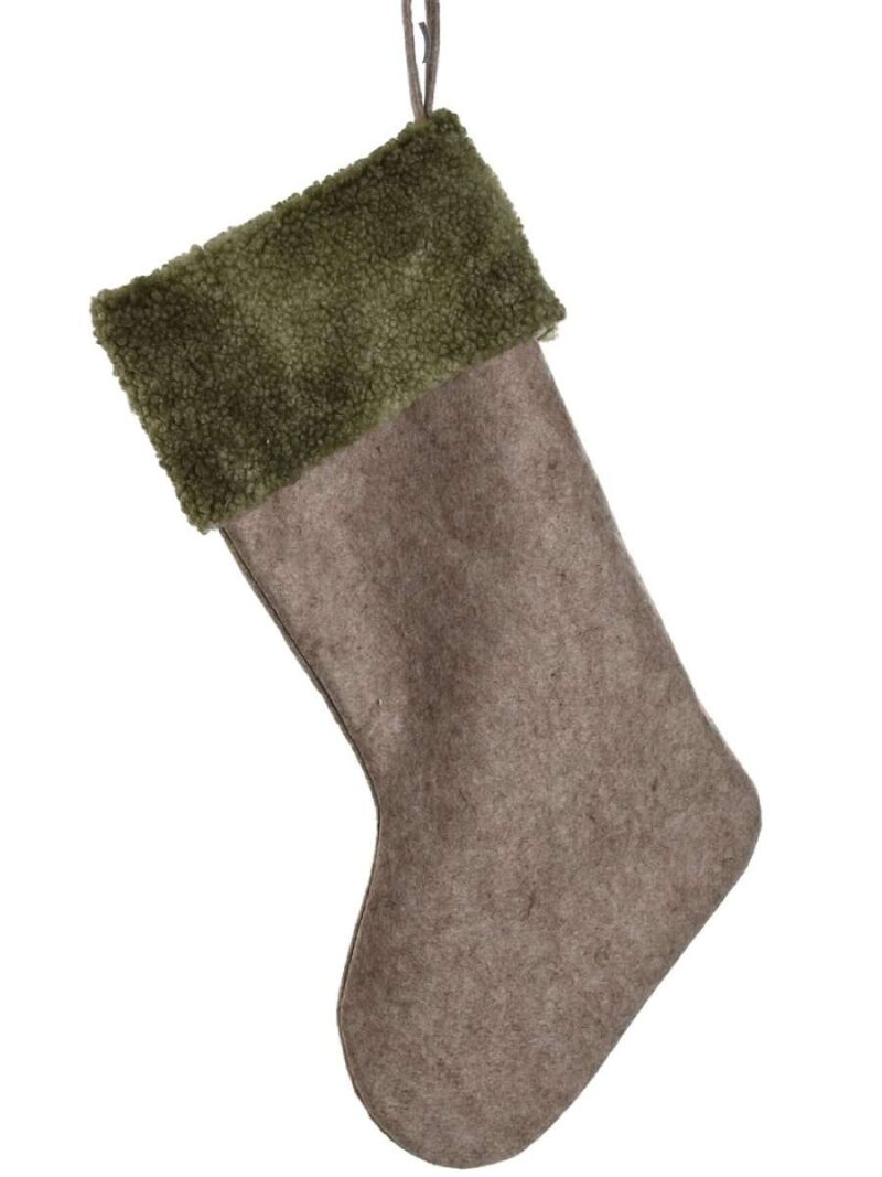 Calza Natalizia In Poliestere Con Decori 55 Cm