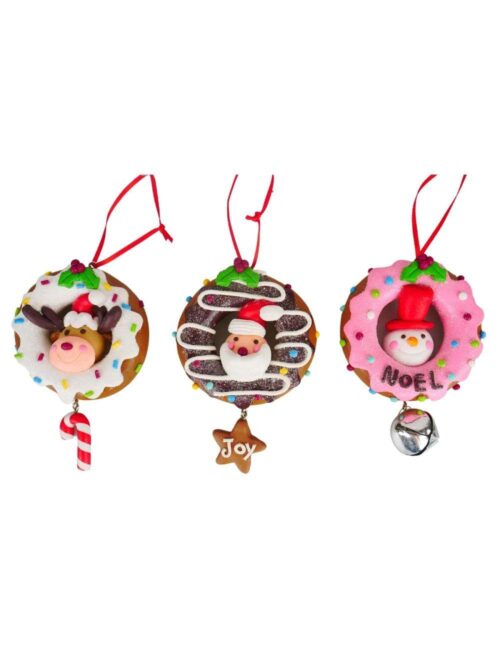 Donuts Decorati con Dolcetti Ornamenti Natalizi
