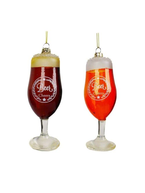 Bicchiere di Birra Ornamento Natalizio Appendibile