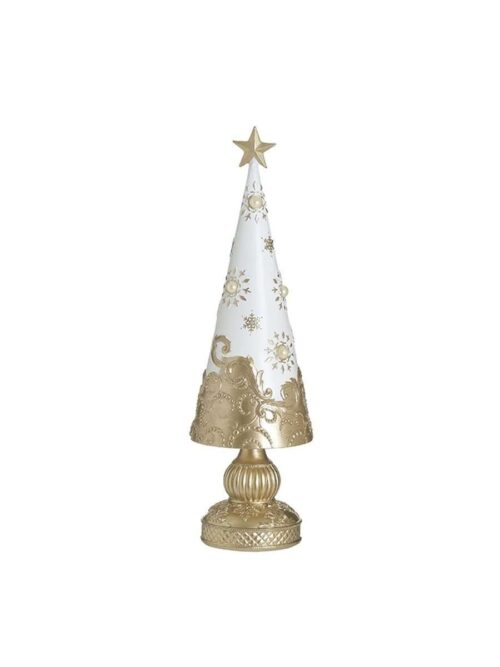Decorazione Albero di Natale in Resina Bianco-Oro