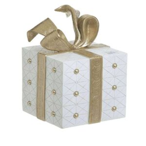Scatola Regalo Decorativa Bianco-Oro – 20x20x29 cm