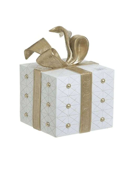 Scatola Regalo Decorativa Bianco-Oro – 20x20x29 cm