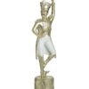 Ballerino Decorativo Bianco-Oro in Resina