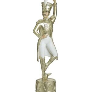 Ballerino Decorativo Bianco-Oro in Resina