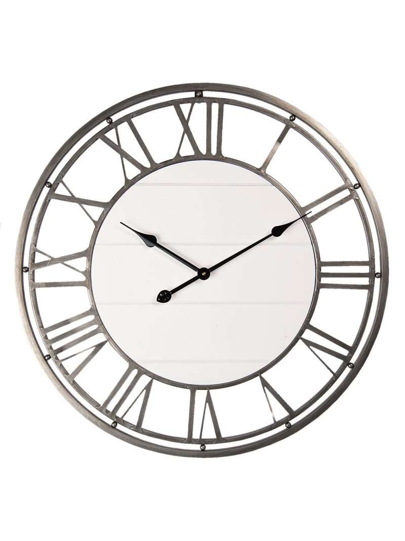 Orologio Da Parete Ø 70 Cm Marrone Grigio Legno Metallo