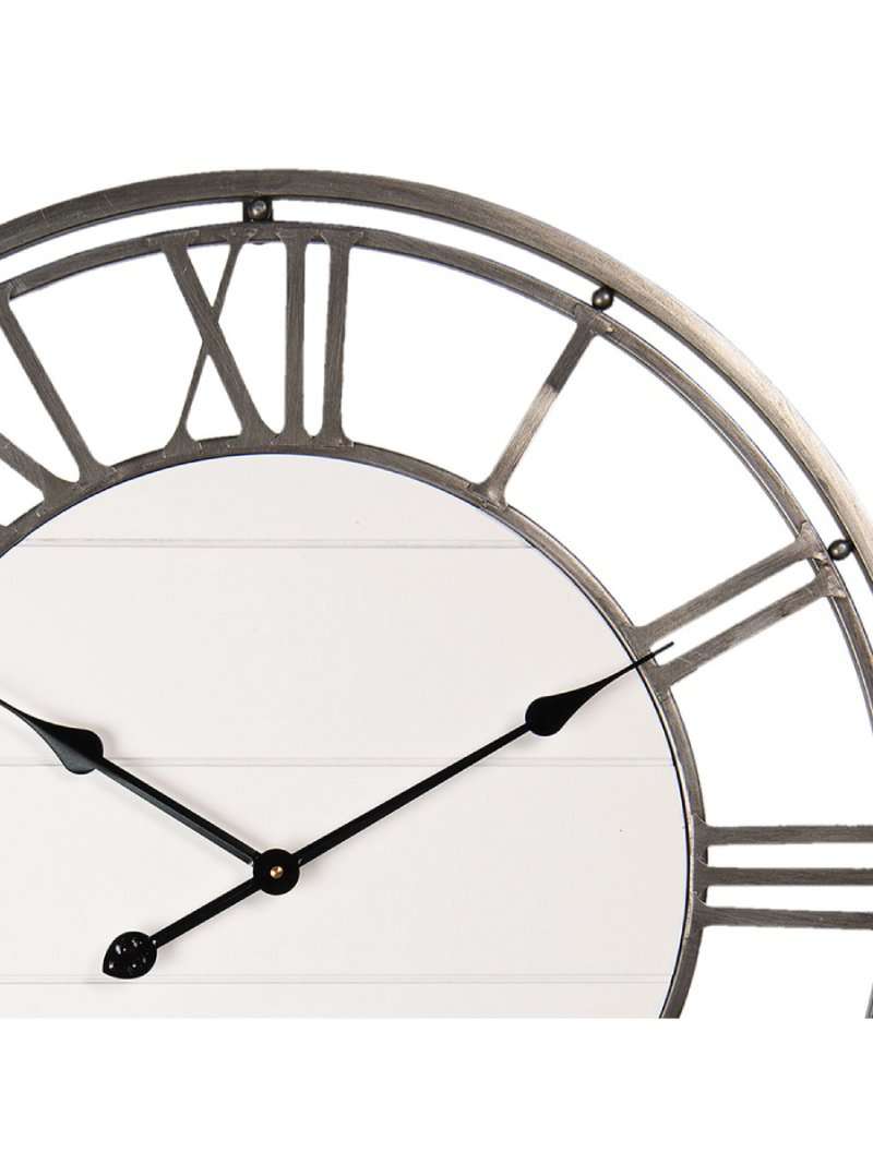 Orologio Da Parete Ø 70 Cm Marrone Grigio Legno Metallo