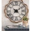 Orologio Da Parete Ø 70 Cm Marrone Grigio Legno E Ferro