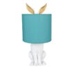 Lampada Da Tavolo Coniglio Bianco Con Paralume Verde
