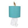 Lampada Da Tavolo Coniglio Bianco Con Paralume Verde