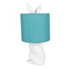 Lampada Da Tavolo Coniglio Bianco Con Paralume Verde