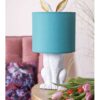 Lampada Da Tavolo Coniglio Bianco Con Paralume Verde