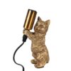 Lampada Da Tavolo Gatto Oro - 9X9X18 Cm