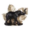 Statuetta Elefante 18 Cm Nero E Oro In Poliresina