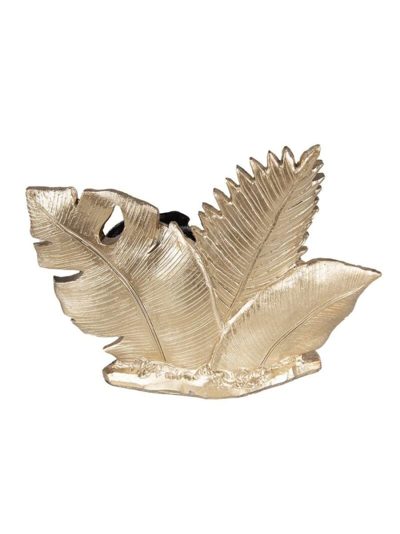 Statuetta Elefante 18 Cm Nero E Oro In Poliresina
