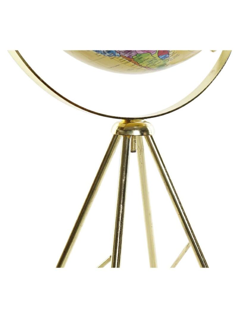 Mappamondo Decorativo In Metallo Dorato