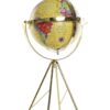 Mappamondo Decorativo In Metallo Dorato