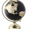 Mappamondo Decorativo In Alluminio Nero E Oro