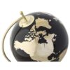 Mappamondo Decorativo In Alluminio Nero E Oro
