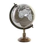 Mappamondo Decorativo Vintage in PVC con Base in Legno di Mango