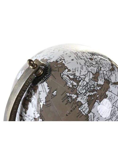 Mappamondo Decorativo Vintage in PVC con Base in Legno di Mango
