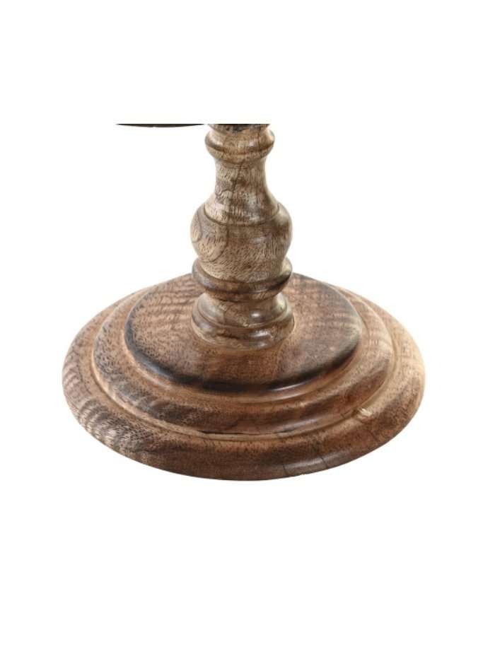 Mappamondo Decorativo Vintage In Pvc Con Base In Legno Di Mango