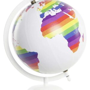Mappamondo Decorativo Freedom Color in PVC e Metallo Bianco