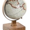 Mappamondo Decorativo Marrone In Pvc Con Base In Legno Di Mango