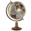 Mappamondo Dorato In Pvc Con Base In Mango