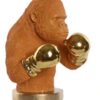 Decorazione Gorilla E Bulldog In Resina Con Guantoni Oro