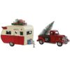 Decorazione Vintage Pick-Up Con Roulotte In Metallo